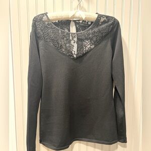 Black with lace sweater, size medium